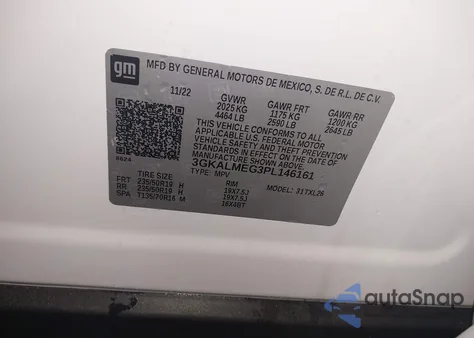 2023 GMC Terrain Fwd Sle from USA, damaged, VIN 3GKALMEG3PL146161